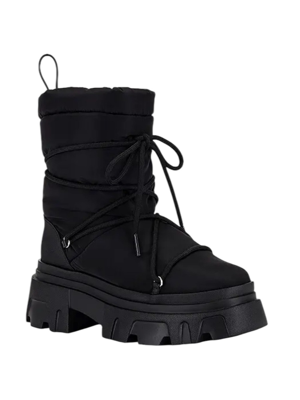 RAYE Black Chunky Platform Lace-Up Winter Boot